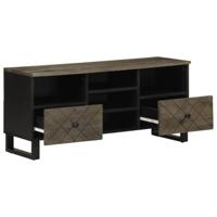 Tv-meubel 100x33x46 cm massief mangohout zwart - thumbnail
