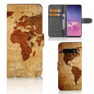 Samsung Galaxy S10 | Flip Cover | Wereldkaart Samsung Galaxy S10 | Flip Cover | Wereldkaart