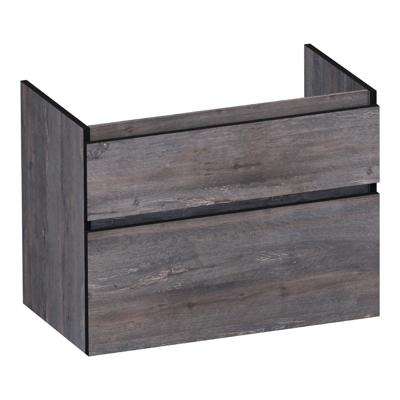 Brauer Delight Edge - Onderkast - 80 cm - met 2 Softclose Lades Greeploos en 1 Sifon Uitsparing - Driftwood
