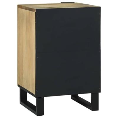 Badkamerkast Bruin en zwart 38 x 33.5 x 58 cm Massief mangohout