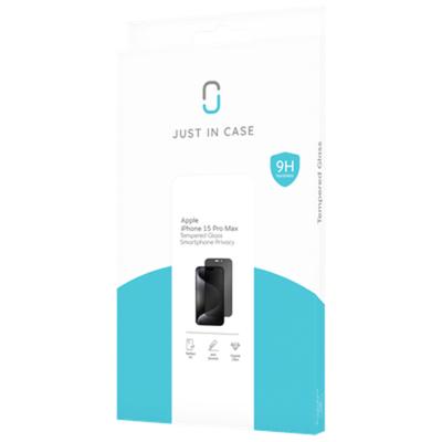 Just in Case Privacy Tempered Glass voor Apple iPhone 15 Pro Max Smartphone screenprotector