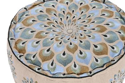 Poef DKD Home Decor Blauw Beige 60 x 60 x 27 cm