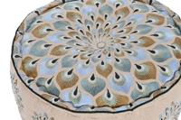 Poef DKD Home Decor Blauw Beige 60 x 60 x 27 cm - thumbnail