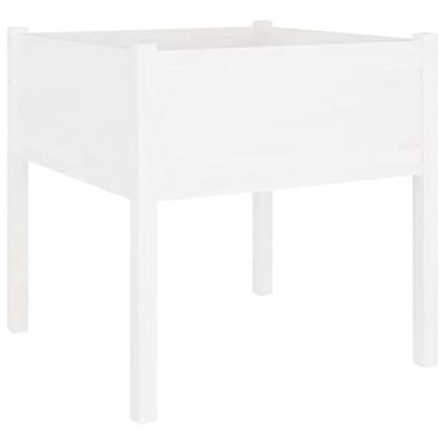VidaXL Plantenbakken 2 st 70x70x70 cm massief grenenhout wit VidaXL Plantenbakken 2 st 70x70x70 cm massief grenenhout wit