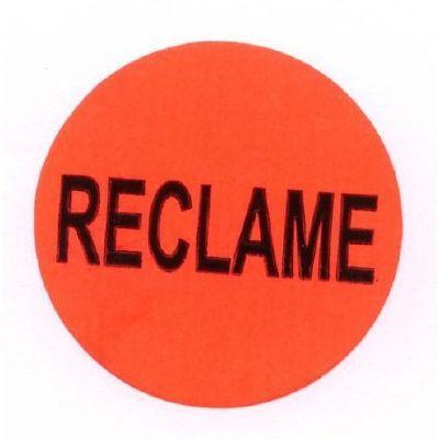 Etiket 35 mm fluor rood RECLAME 1000 rol