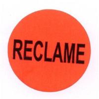 Etiket 35 mm fluor rood RECLAME 1000 rol - thumbnail