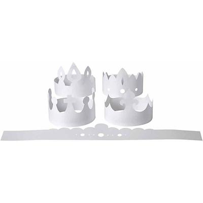 Creativ Company Kronen, h: 10-16,5 cm, l: 60 cm, 230 gr, wit, 5 stuk/ 1 doos - thumbnail