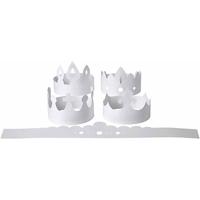 Creativ Company Kronen, h: 10-16,5 cm, l: 60 cm, 230 gr, wit, 5 stuk/ 1 doos - thumbnail