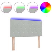 LED Hoofdbord met LED -striplichten Lichtgrijs 90 cm Fluweel - thumbnail