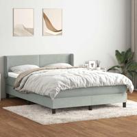Boxspring met matras fluweel lichtgrijs 140x210 cm - thumbnail