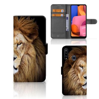 Samsung Galaxy A20s | Telefoonhoesje | Met pasjeshouder | Leeuw