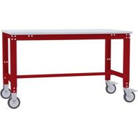 Manuflex AU7307.3003 Werktafel universele speciale mobiele met kunststof plaat, bxdxh = 1000 x 600 x 752-972 mm Robijn-rood - thumbnail