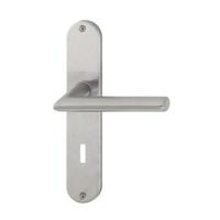 Hoppe deurkruk op schild - Stockholm - SL 56 - deurdikte 37/42mm - RVS - thumbnail