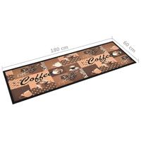 VidaXL Keukenmat wasbaar coffee 60x180 cm bruin - thumbnail