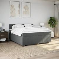 Boxspring met matras stof donkergrijs 180x200 cm - thumbnail