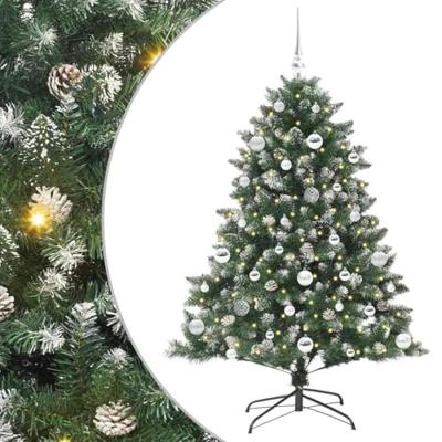 VidaXL Kunstkerstboom met 150 led groen 150 cm pvc en plastic en staal VidaXL Kunstkerstboom met 150 led groen 150 cm pvc en plastic en staal