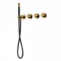 Hotbath Cobber afbouwdeel inbouw badendouche thermostaat met 2 stopkranen zonder uitloop gepolijst messing CB7071EXTNB - thumbnail