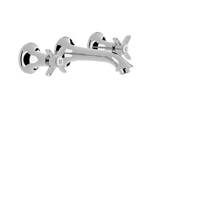 Wastafelmengkraan Tres Clasic Inbouw Kruisgreep Licht Gebogen Chroom
