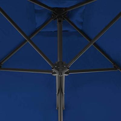 VidaXL Parasol met stalen paal 250x250x230 cm blauw