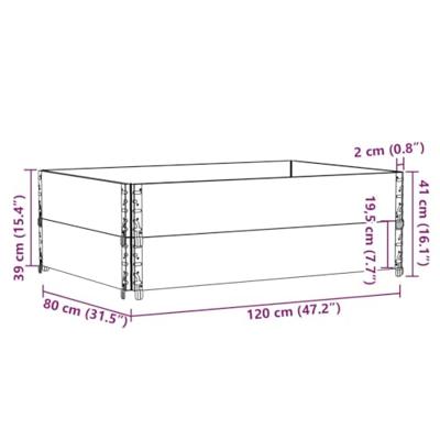 VidaXL Palletopzetranden 2 st 120x80 cm massief grenenhout zwart