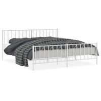 Bedframe met hoofd- en voeteneindemetaal wit 193x203 cm - thumbnail