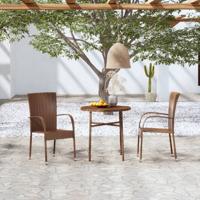 3-delige Tuinset poly rattan bruin - thumbnail