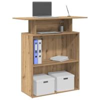 Receptiebalie 100x40x104 cm bewerkt hout artisanaal eikenkleur - thumbnail