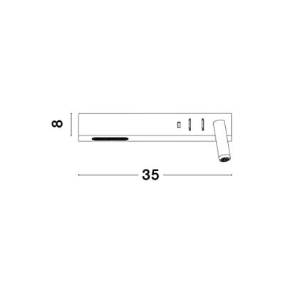 Lyora BedlampjeVida rechts wit met usb - 9533523