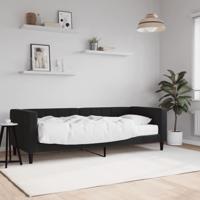 Slaapbank met matras 80x200 cm fluweel zwart - thumbnail