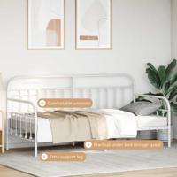 Bedframe voor een daybed Wit 100 x 200 cm Gepoedercoat staal - thumbnail