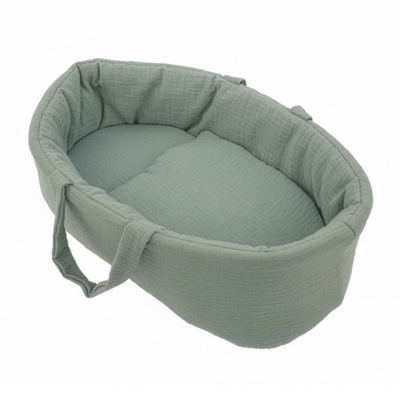 Poppendraagmand Old Green Mousseline