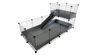 C&C modulaire kooi 4x2 + Loft 2x1+ grijze oprijplaat - thumbnail