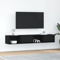 Tv-kasten 2 st 80x31x25,5 cm spaanplaat zwart eikenkleurig - thumbnail