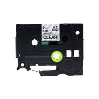 Rillprint compatible TZe tape voor Brother TZe-121, 9 mm, zwart op transparant - thumbnail