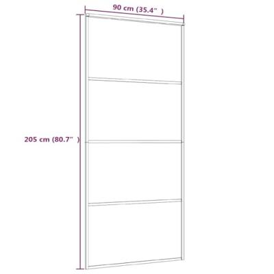 VidaXL Schuifdeur 90x205 cm esg-glas en aluminium wit - thumbnail