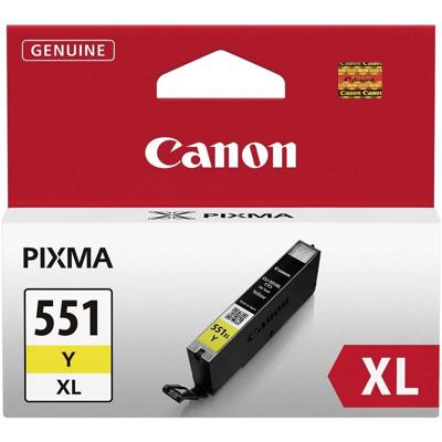 Canon inktcartridge CLI-551Y-XL, 695 pagina's, OEM 6446B001, geel Canon inktcartridge CLI-551Y-XL, 695 pagina's, OEM 6446B001, geel
