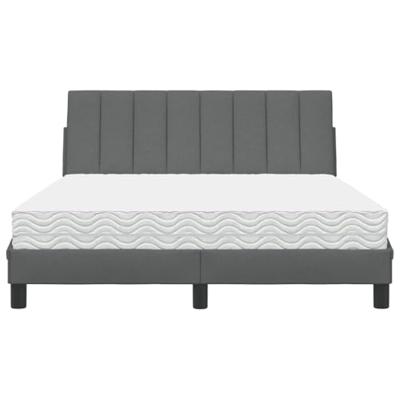 Bed met matras "Hanko" stof donkergrijs 140x200 cm