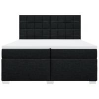 Boxspring met matras stof zwart 200x200 cm - thumbnail