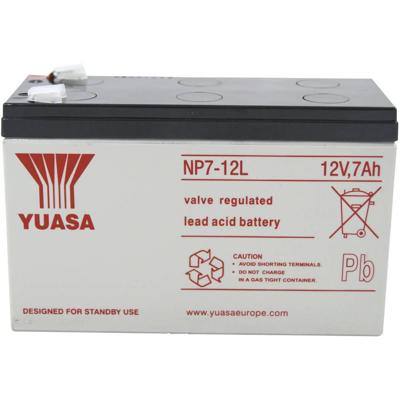 Yuasa NP7-12 L Loodaccu 12 V 7 Ah Loodvlies (AGM) (b x h x d) 151 x 98 x 65 mm Kabelschoen 6.35 mm Onderhoudsvrij, VDS-certificering Yuasa NP7-12 L Loodaccu 12 V 7 Ah Loodvlies (AGM) (b x h x d) 151 x 98 x 65 mm Kabelschoen 6.35 mm Onderhoudsvrij, VDS-certificering