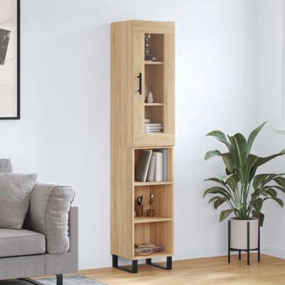 Hoge kast 34,5x34x180 cm bewerkt hout sonoma eikenkleurig