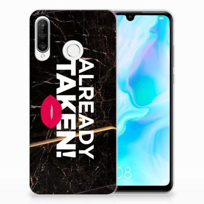 Huawei P30 Lite | Siliconen hoesje | met naam Already Taken Black