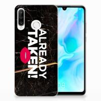 Huawei P30 Lite | Siliconen hoesje | met naam Already Taken Black - thumbnail