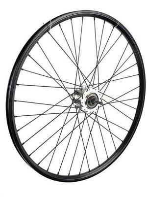 Achterwiel 28 inch 622 zwart zwarte spaak 7v disc schijfrem