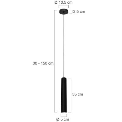 Steinhauer Design hanglampTubel zwart - 3867ZW Steinhauer Design hanglampTubel zwart - 3867ZW
