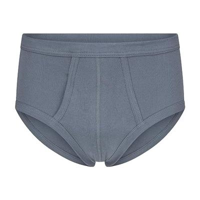 2-pak heren slips met gulp antraciet - Grijze katoenen heren onderbroeken met sluiting