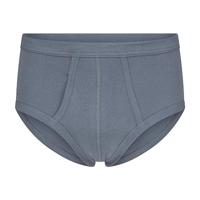 2-pak heren slips met gulp antraciet - Grijze katoenen heren onderbroeken met sluiting - thumbnail