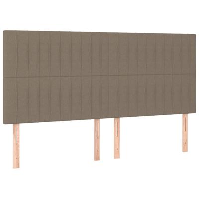 Hoofdborden 4 st 100x5x78/88 cm stof taupe