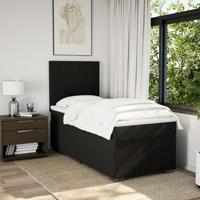 Boxspring met matras stof zwart 90x190 cm - thumbnail