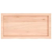 Wastafelblad 80x40x(2-4) cm onbehandeld massief hout - thumbnail