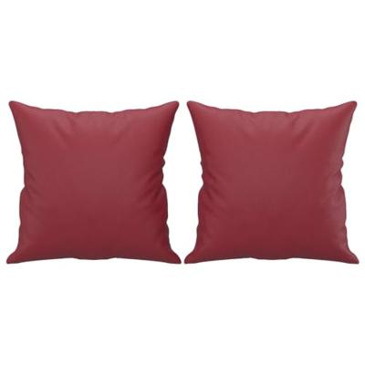 Driezitsbank met sierkussens 180 cm kunstleer wijnrood